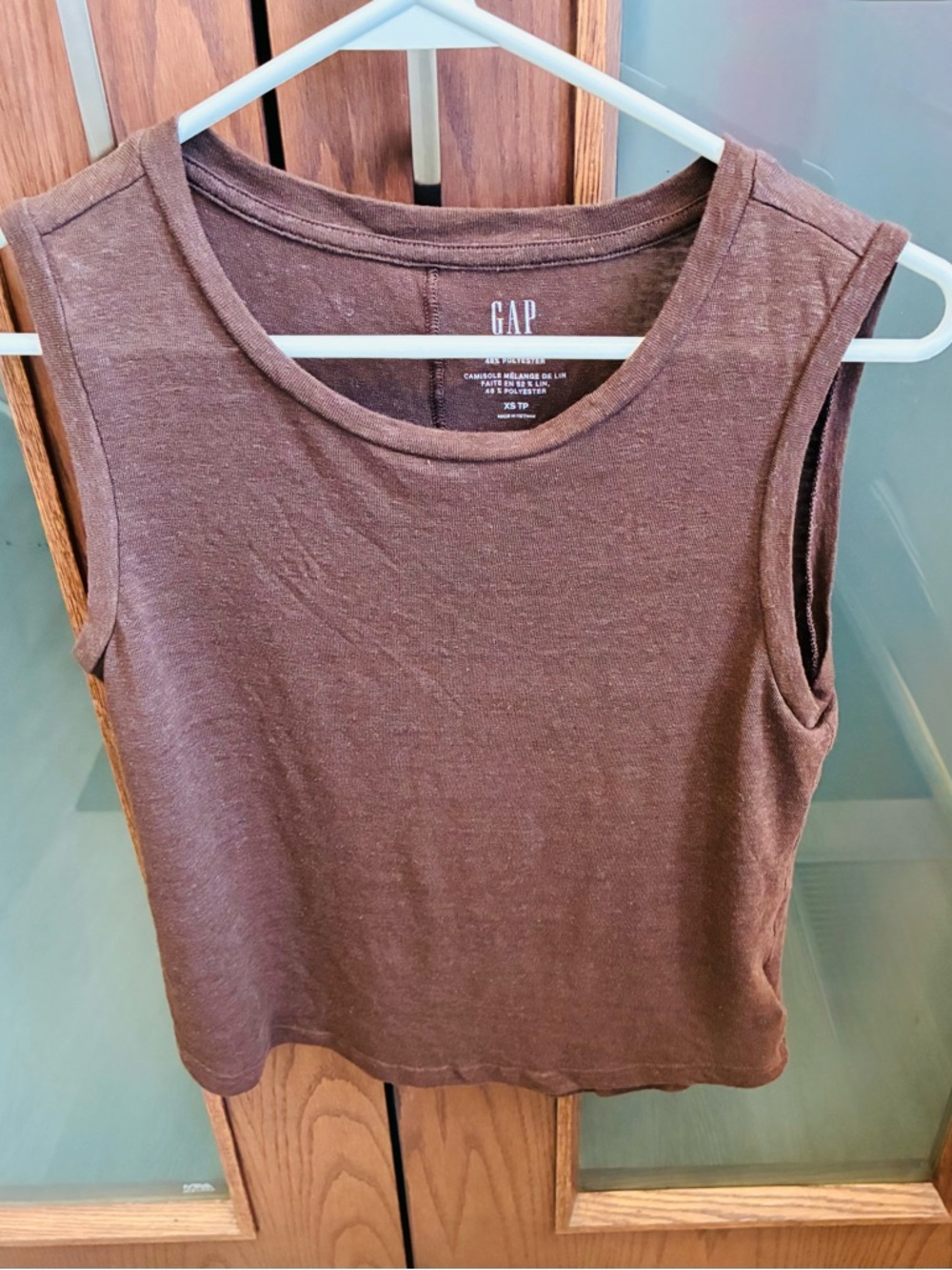GAP Brown Crewneck Sleeveless Tank Top